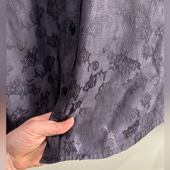 Enzo denim western button up shirt embroidered details square buttons flawed - Picture 3 of 9